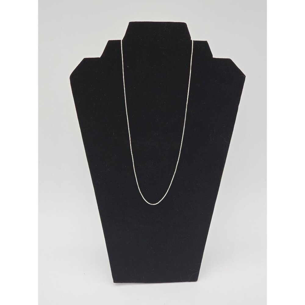 Sterling Silver 925 Box Chain 1mm Necklace 20" Lobster Clasp Fine Jewelry - Picture 2 of 5